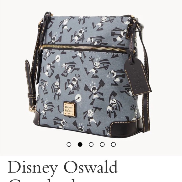 NWT Dooney & Bourke Gray and Black Crossbody with Disney Oswald Print - Picture 5 of 8
